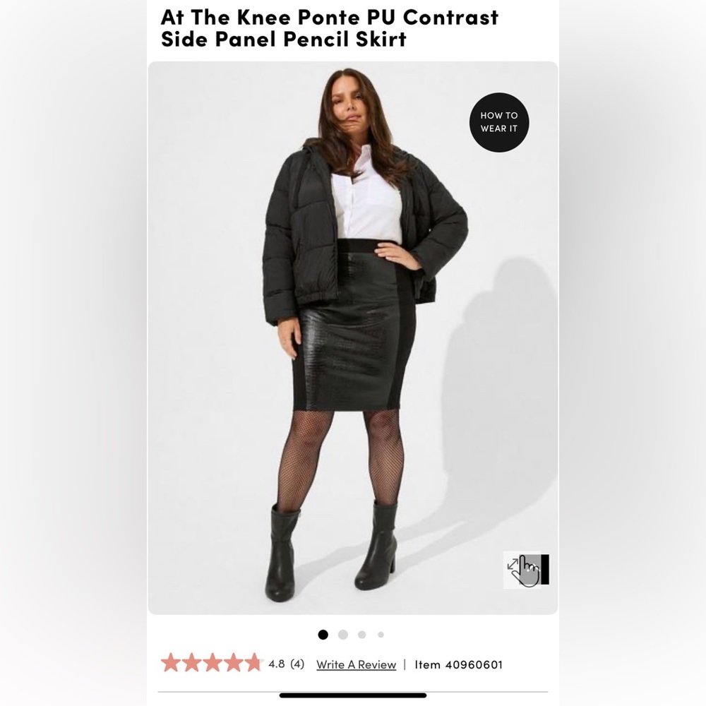 Torrid Black Pencil Skirt Size 1 (1X)